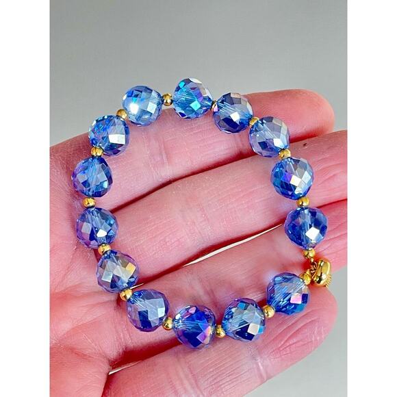 Deep Blue Swarovski Beaded Bracelet - Picture 15 of 16